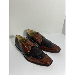 EUC Studio Belvedere Genuine Crocodile Dress Shoes Men's Size 12